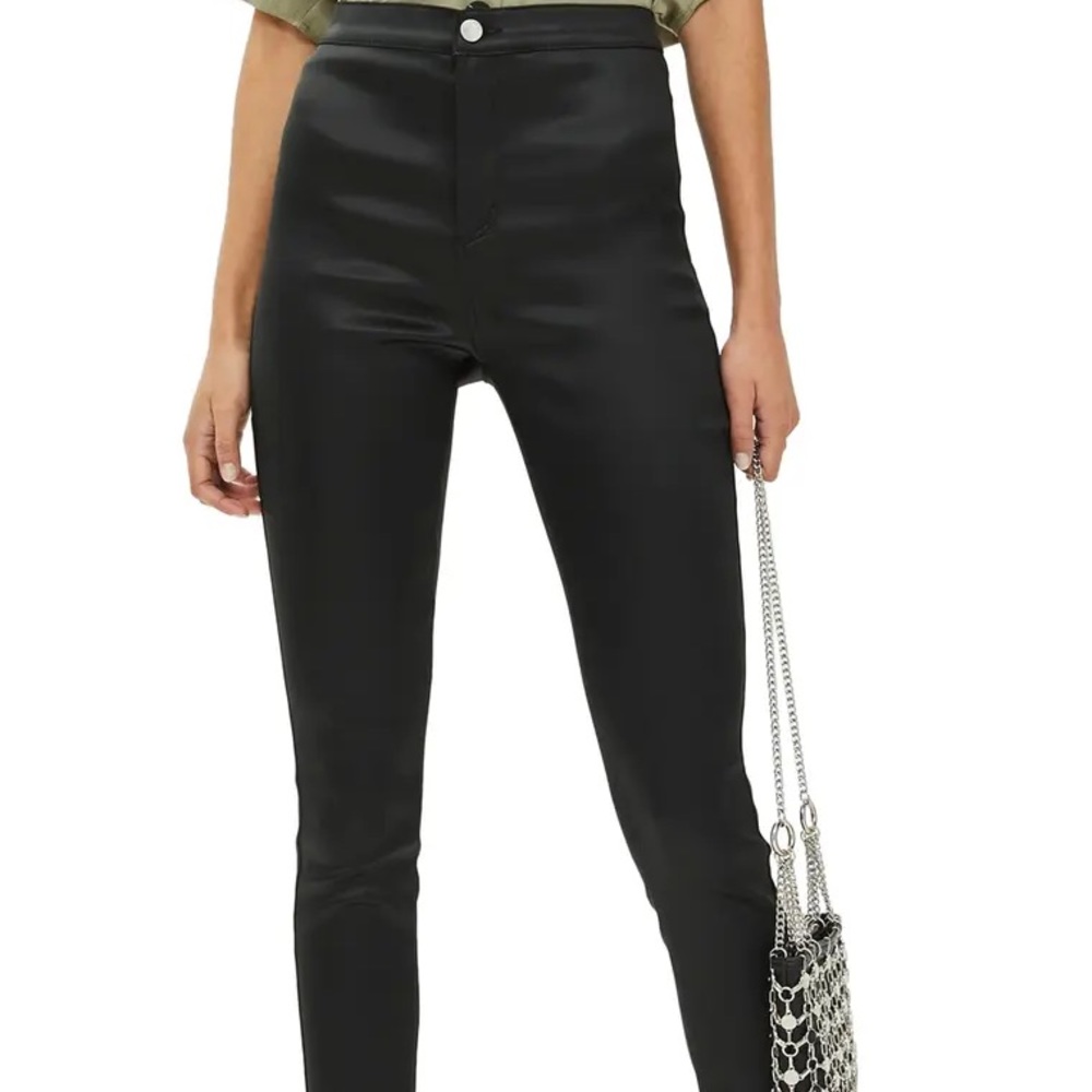 TOPSHOP Joni Skinny Leather Leggings Petite